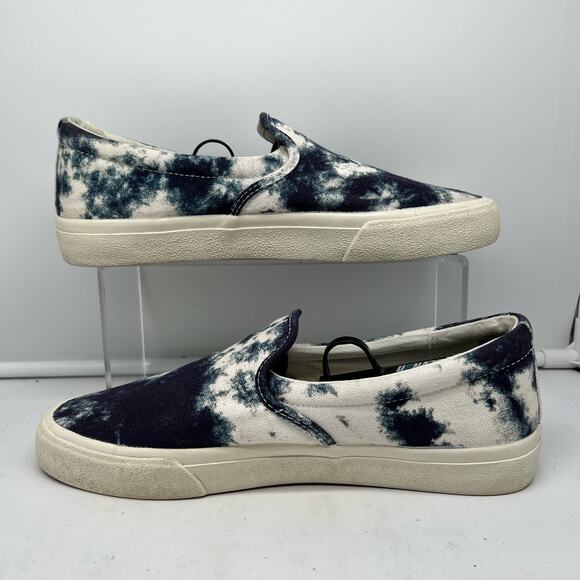 Madewell Shoes Womens 9 Slip On Sidewalk Shibori Shoes Tie Dye Blue Canvas - Picture 2 of 8